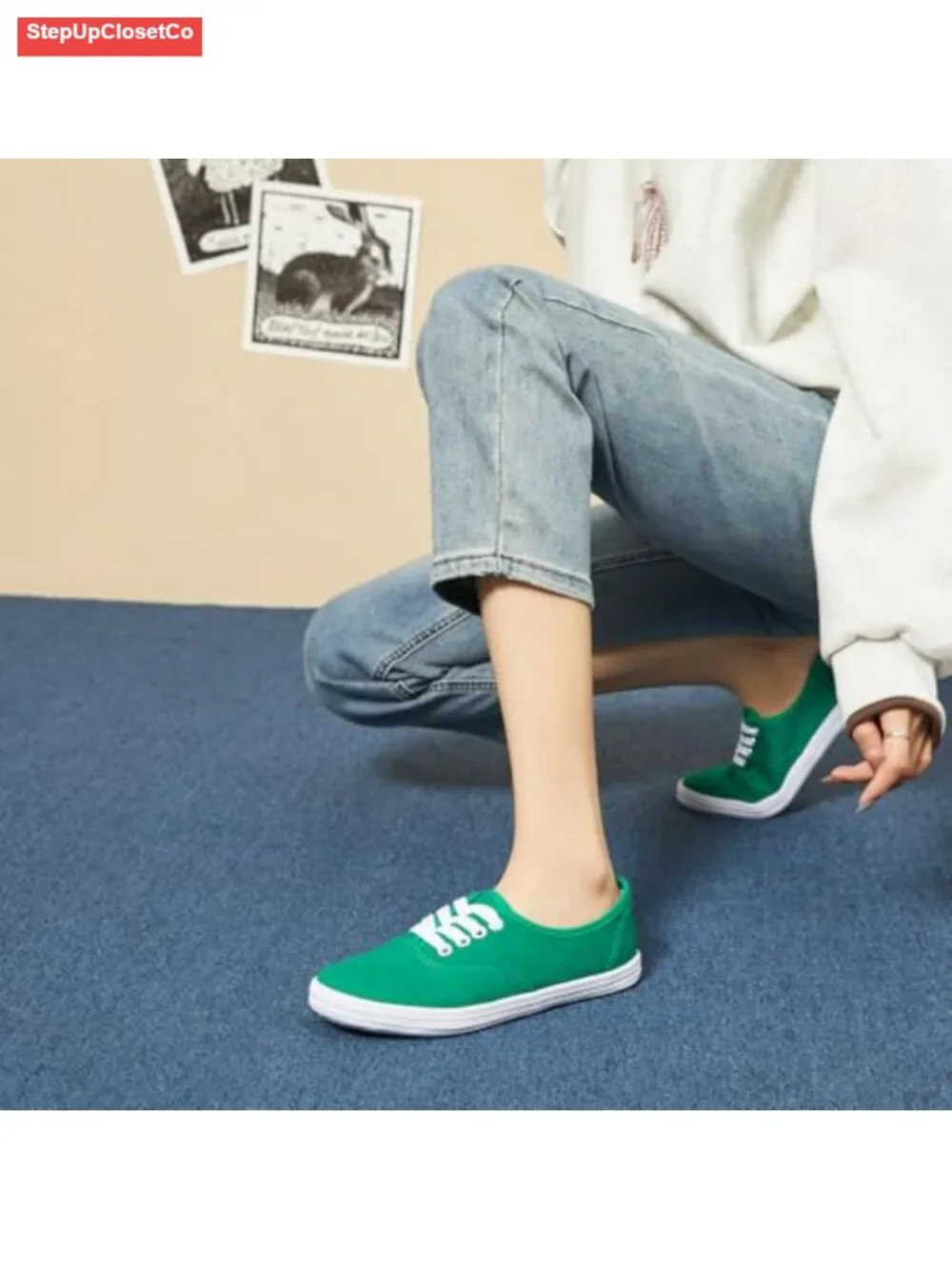 Women's Low Top Lace-up Canvas Sneakers Comfortable Lightweight Tennis Shoes